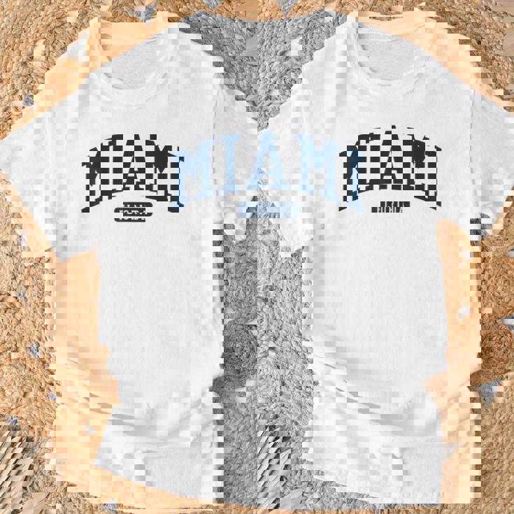 フロリダ州マイアミ Fl カレッジ大学スタイル ネイビー Tシャツ 高齢者への贈り物