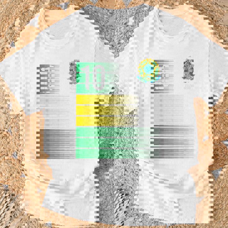 ブラジル国旗 10番 ブラジル サッカー メンズ レディース ボーイズ ガールズ キッズ Tシャツ 高齢者への贈り物
