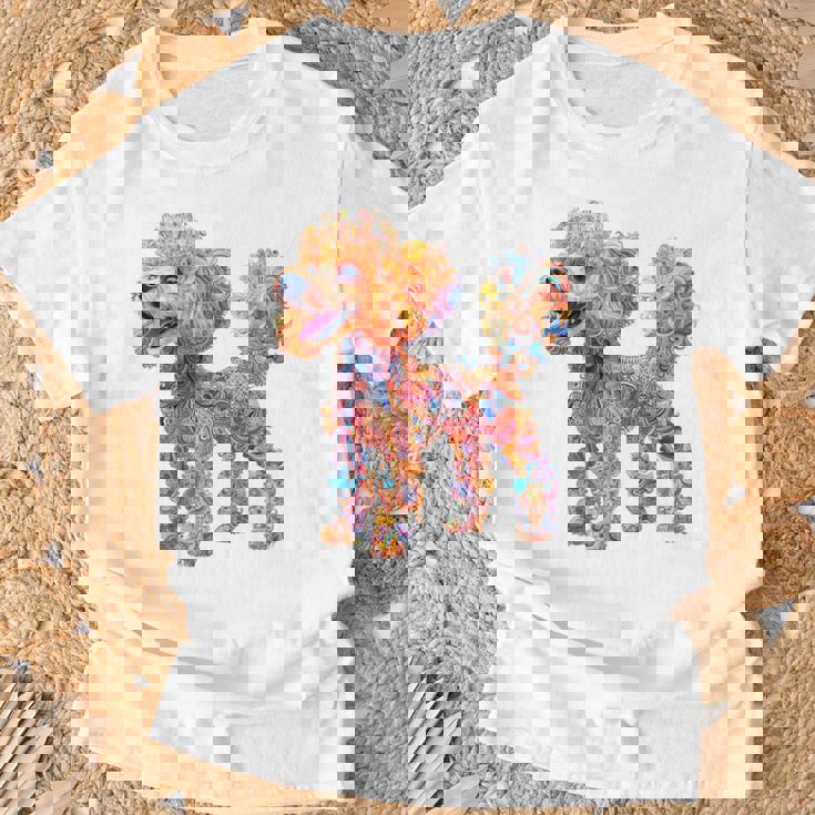 プードル 犬 モチーフ ペット イラスト プードル Tシャツ 高齢者への贈り物