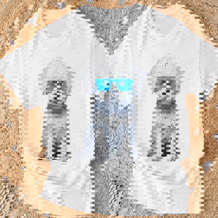 プードル 犬 幾何学的 キュート サングラス アニマル アート プードル Tシャツ 高齢者への贈り物