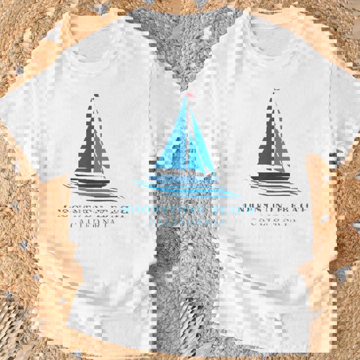 ムーンストーンビーチ カリフォルニア ヨットお土産 Tシャツ 高齢者への贈り物