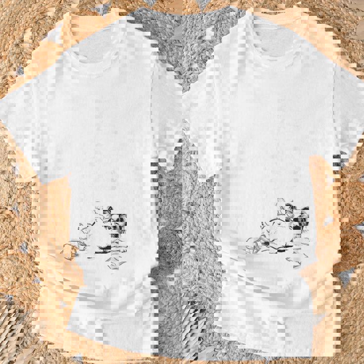 モテるデブ パピヨン グッズ ぽっちゃり 犬 おもしろ 面白い ネタ 笑える 和風 Tシャツ 高齢者への贈り物