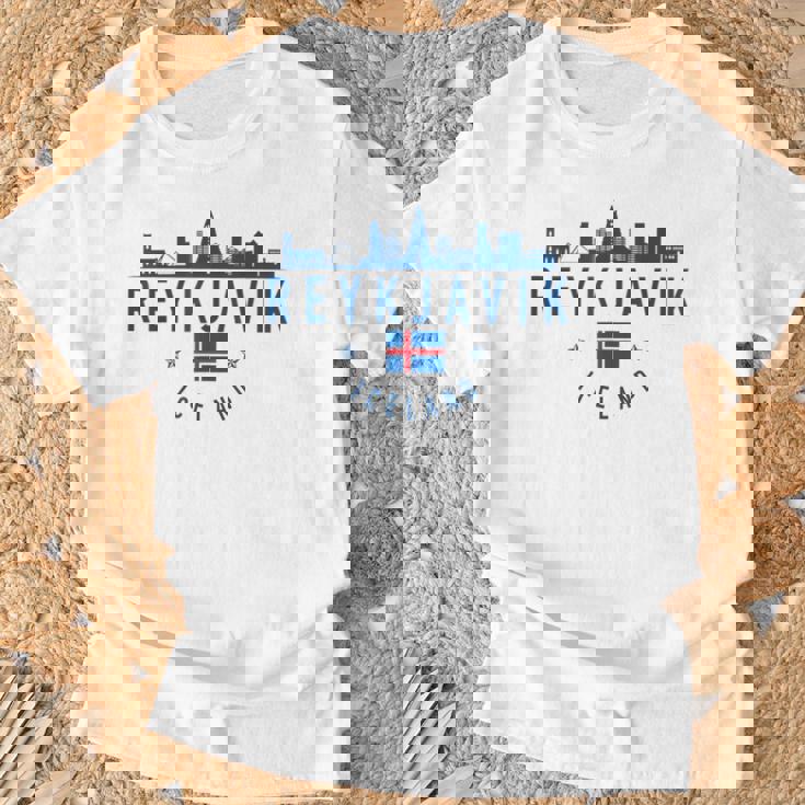 レイキャビク アイスランド アイスランド国旗 スカイライン プライド お土産 Tシャツ 高齢者への贈り物