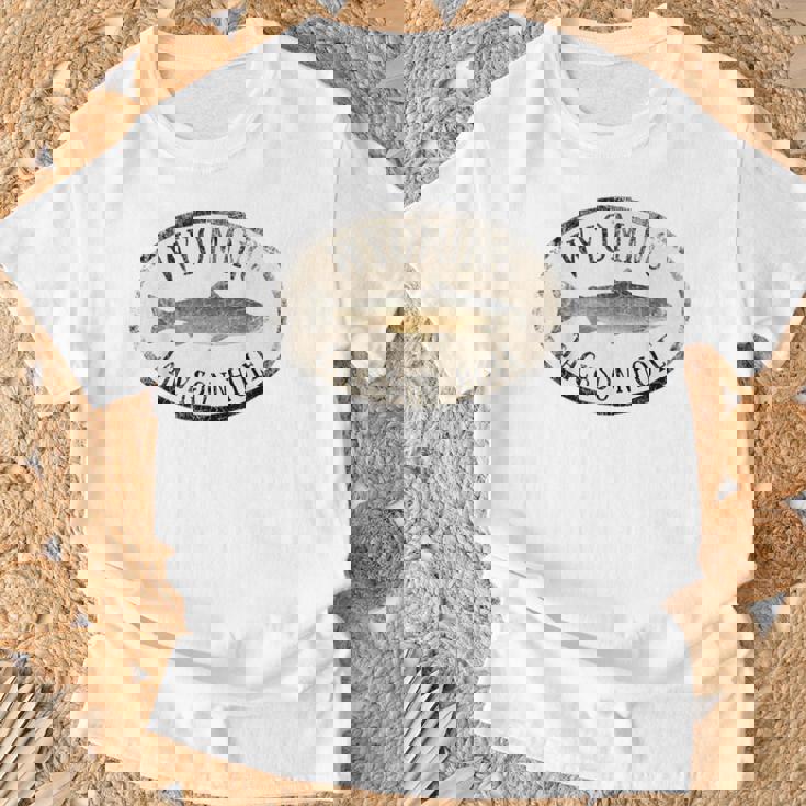 ワイオミング ジャクソン ホール トラウト 魚 フライフィッシング ビンテージ Tシャツ 高齢者への贈り物