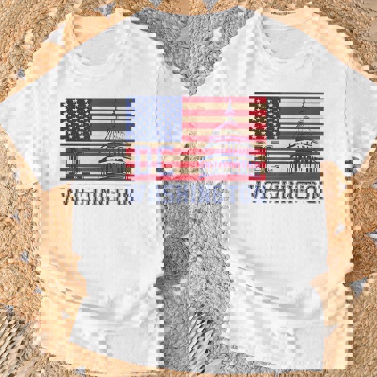 ワシントンdc アメリカ国旗tシャツ Tシャツ 高齢者への贈り物