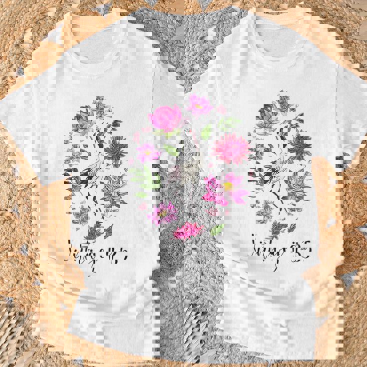 ヴィンテージ 1935年 蓮の花 日本の鶴 鳥 89歳の誕生日 Tシャツ 高齢者への贈り物