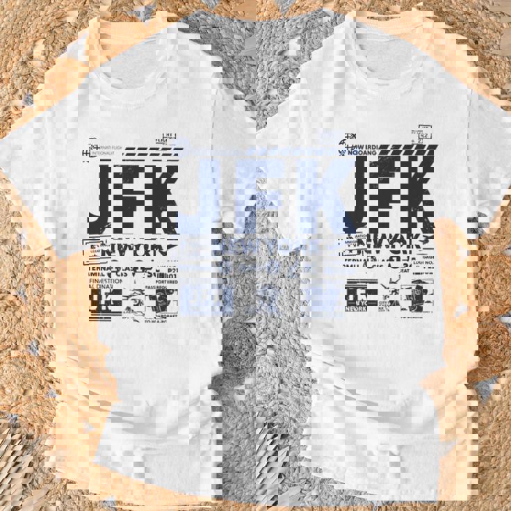 ヴィンテージ ニューヨーク Jfk 空港コード トラベルデイ レトロ Nyc 長袖tシャツ Tシャツ 高齢者への贈り物