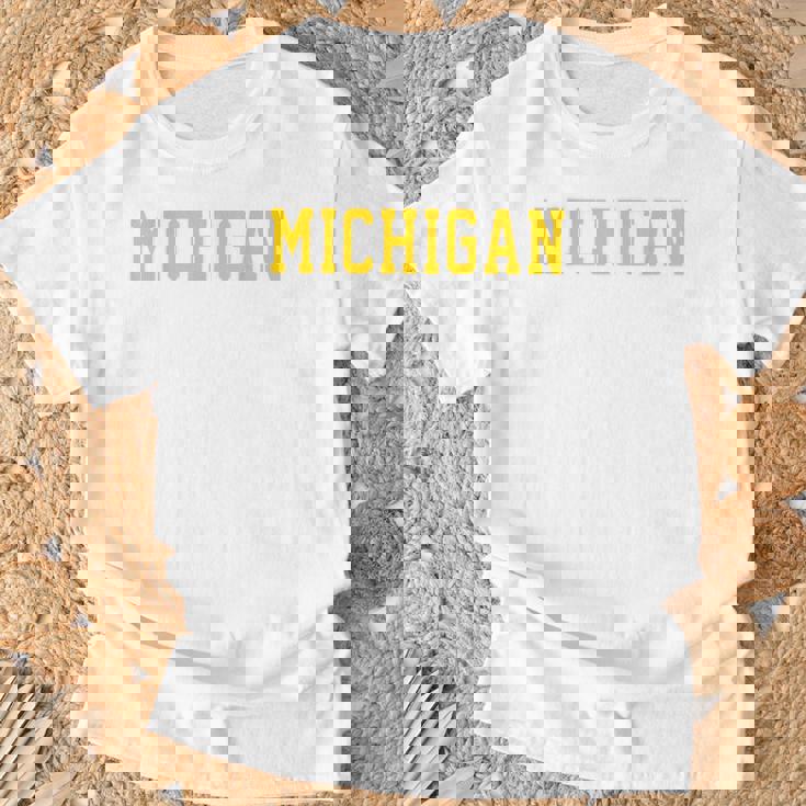 ヴィンテージ ミシガン メンズ ミシガン レディース レトロ ゴールド Tシャツ 高齢者への贈り物