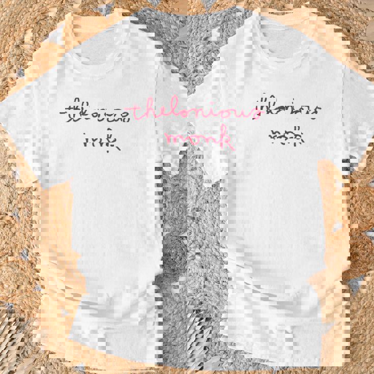 公式セロニアス・モンク・ジャズ・アイコングッズ カレッジ罫線入り Tシャツ 高齢者への贈り物