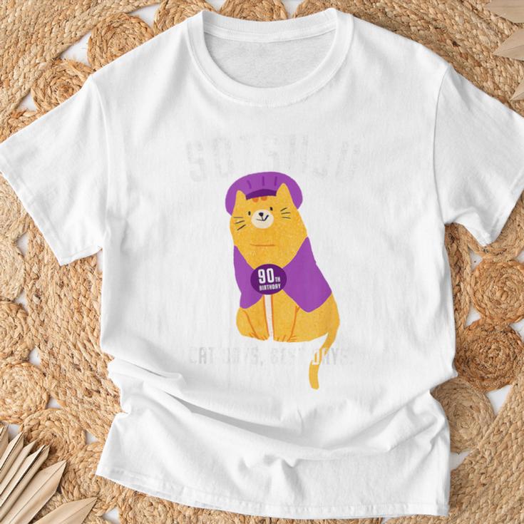 卒寿祝い 猫 ねこ ちゃんちゃんこ 男性 女性 猫好き 90歳 Cat Days Best Days Tシャツ 高齢者への贈り物