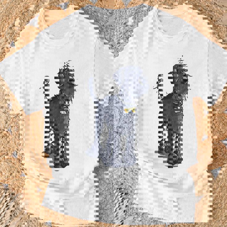 愉快なジャイアントシュナウザー Ichnauzer ギフト ドッグファン 長袖tシャツ Tシャツ 高齢者への贈り物