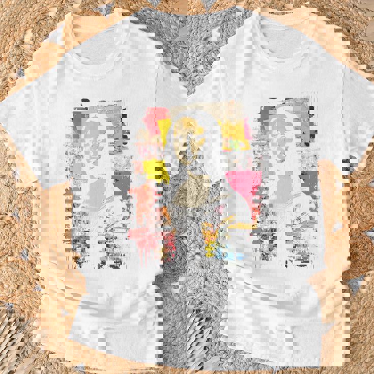 抽象グラフィティ モナリザ バックプリント Tシャツ 高齢者への贈り物