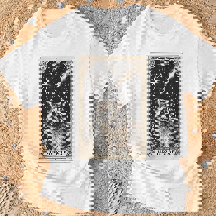 星のタロットカード アライグマ 占星術 神秘的なアライグマ Tシャツ 高齢者への贈り物