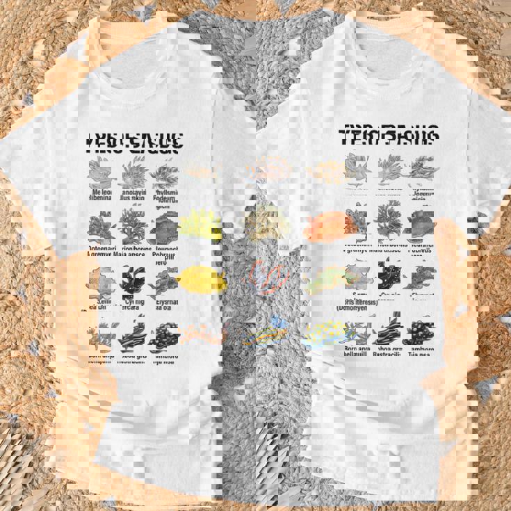 海洋ナメクジの種類科学海洋生物学チャート Tシャツ 高齢者への贈り物