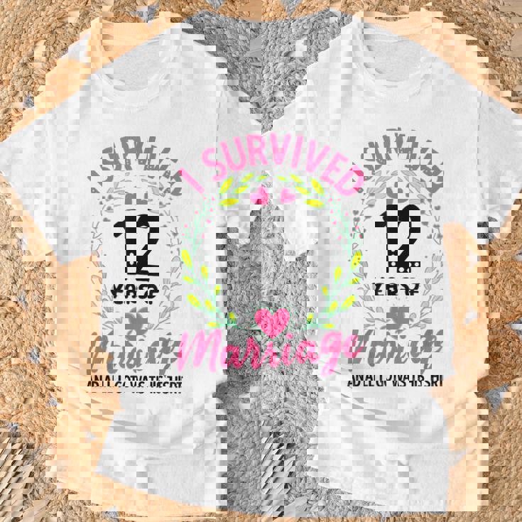 結婚12年 結婚12周年 Tシャツ 高齢者への贈り物