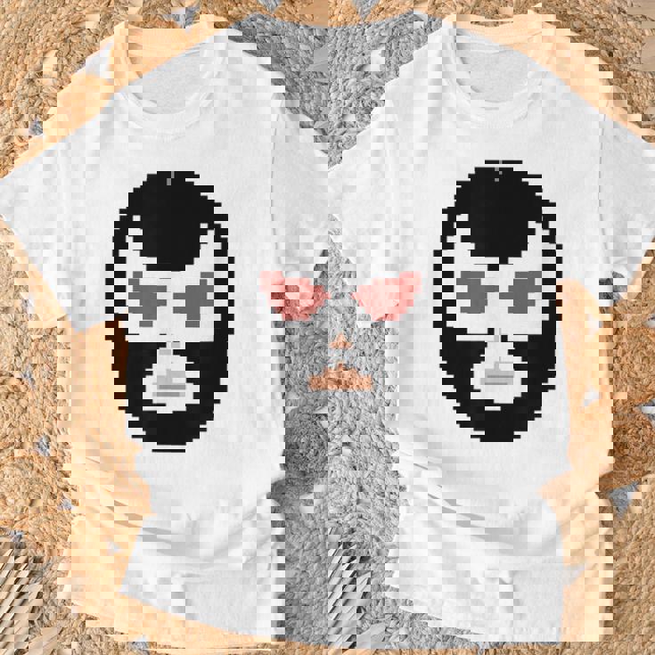 覆面レスラー マスク ピクセルアート ドット絵 怪人 プロレス Tシャツ 高齢者への贈り物