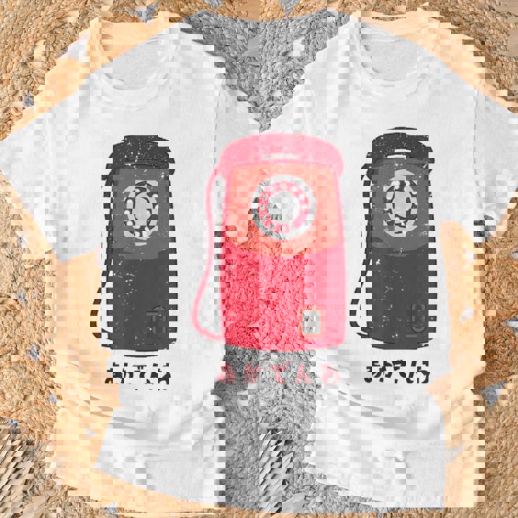 赤電話 赤公衆電話 昭和 レトロ 昭和家電 昭和風 イラスト シンプル おもしろ かわいい Tシャツ 高齢者への贈り物