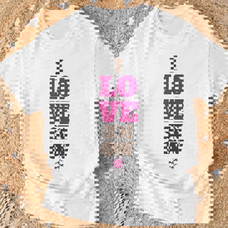 雪の冬が大好き Tシャツ 高齢者への贈り物