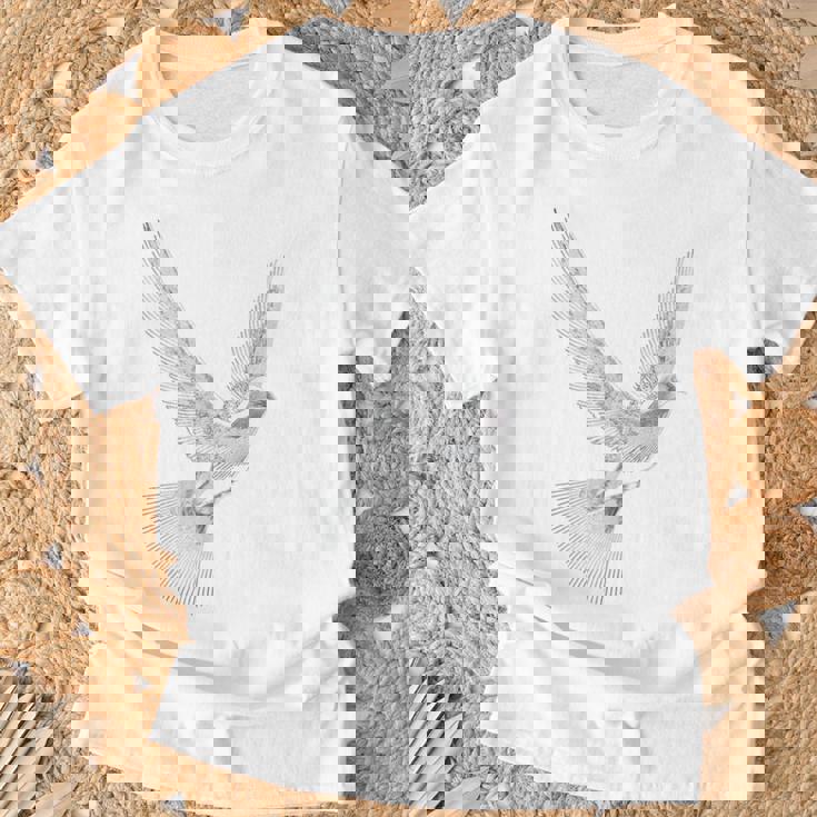 鳩 動物 男性 女性 モチーフ 恋人 自由 デザイン 平和 Tシャツ 高齢者への贈り物