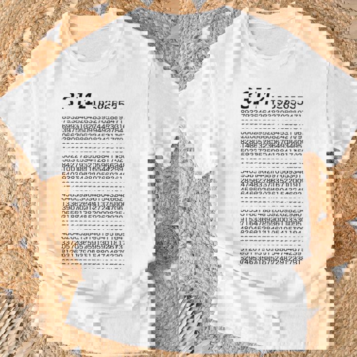 （背中側 バックプリント）314 円周率 パイ《数学》【変なデザイン屋さん】理数系 数字 面白い 長袖tシャツ Tシャツ 高齢者への贈り物