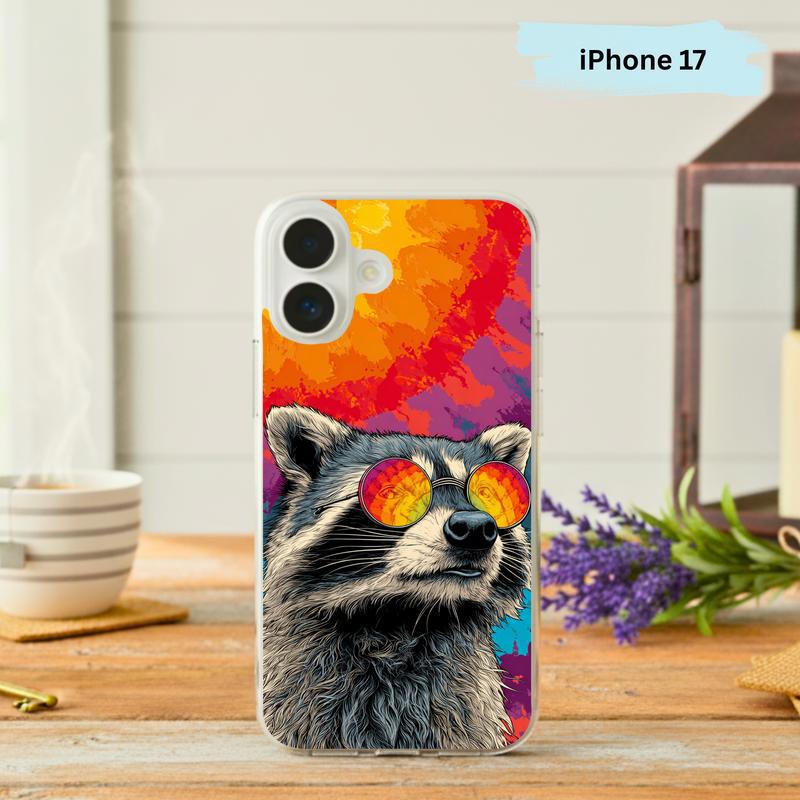 Hippy Ironic Raccoon, Chill But Judging Phone Case IPhone - Raccsy