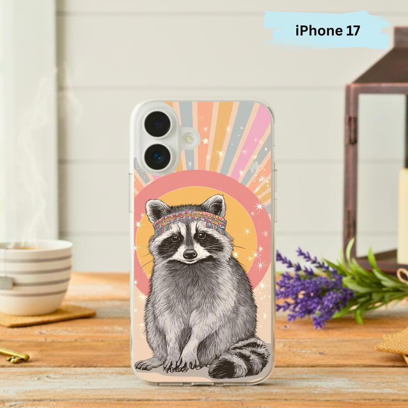 Hippy Ironic Raccoon – Vibes Are Fine Phone Case IPhone - Raccsy
