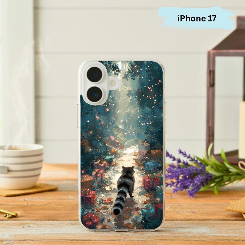Magical Snowy Gift Forest Winter Raccoon Phone Case IPhone - Raccsy
