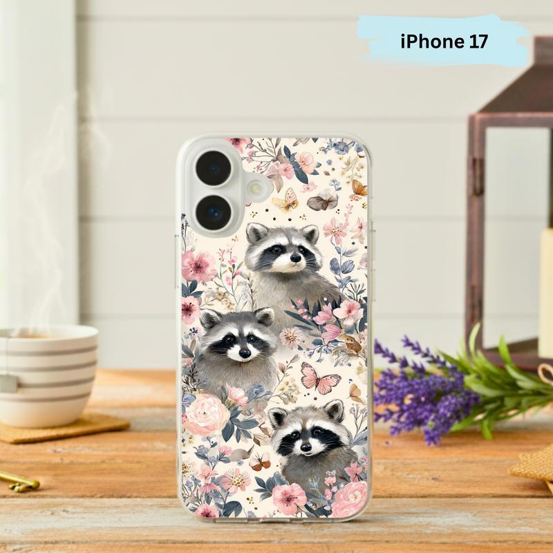 Whimsical Raccoon Floral Woodland Pattern Phone Case IPhone - Raccsy