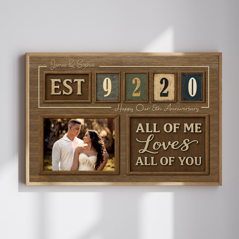 Rustic Established Date Keepsake Canvas - Couple's Anniversary Art | Family Wall Decor