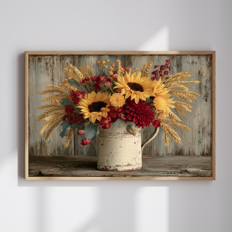 Harvest Floral Arrangement For Dorm Room Decor Canvas Wall Art | Family Wall Decor