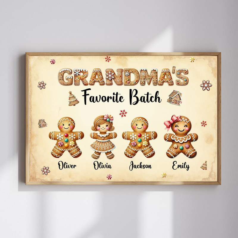 Grandma's Gingerbread Canvas - Custom Family Keepsake Art | Family Wall Decor