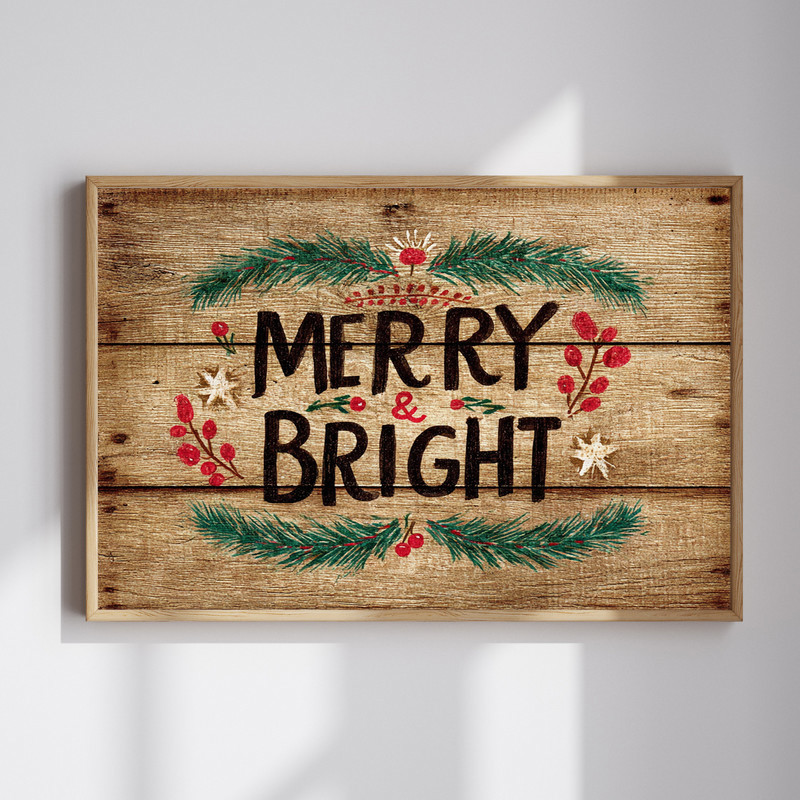 Rustic farmhouse holiday canvas wall art for festive dorm room decor, cozy neutral palette and distressed texture, horizontal | Familywalldecor