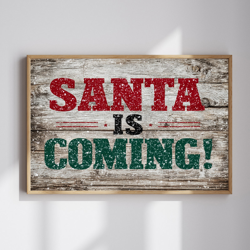 Santa Claus festive canvas wall art for dorm decor, cheerful Christmas accent to brighten student living spaces | Family Wall Decor