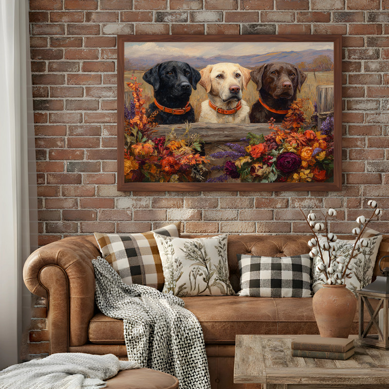 cozy dog portrait canvas wall art with warm autumn palette, ideal dorm room decor to add comfort and charm for pet lovers cozy dog portrait canvas wall art with warm autumn palette, ideal dorm room decor to add comfort and charm for pet lovers