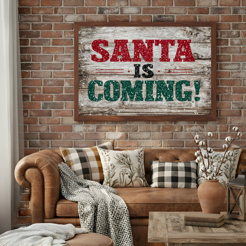 Santa-themed Christmas canvas wall art, cozy dorm decor and a thoughtful holiday gift idea for college students