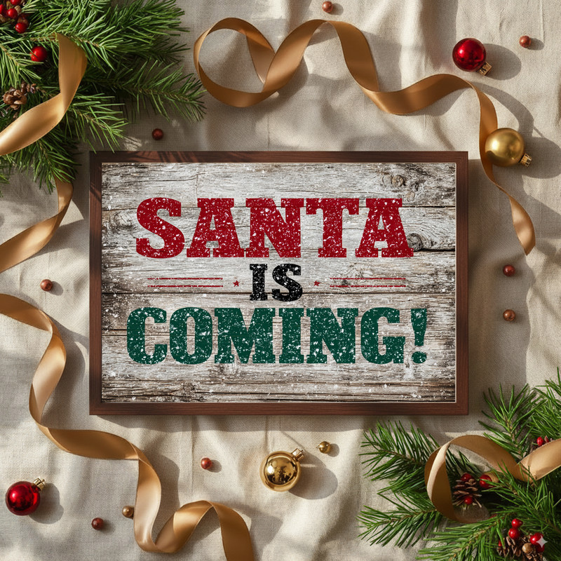 Festive Santa canvas wall art for dorm decor, Christmas wall hanging that brings holiday joy to cozy student rooms