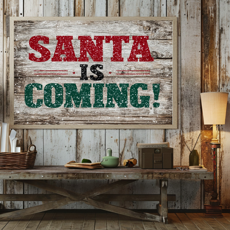 Santa Christmas canvas wall art, dorm decor idea to add holiday cheer and a seasonal focal point above a bed or desk