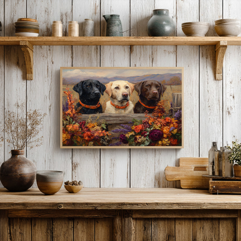 autumn dog portrait canvas wall art, landscape orientation with rustic fall colors for warm, welcoming dorm room wall decor autumn dog portrait canvas wall art, landscape orientation with rustic fall colors for warm, welcoming dorm room wall decor