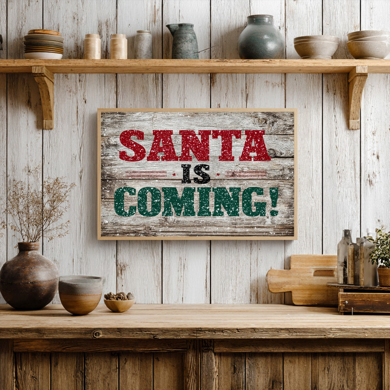 Jolly Santa Christmas canvas wall art for dorms, playful holiday accent that adds seasonal charm to student bedroom walls