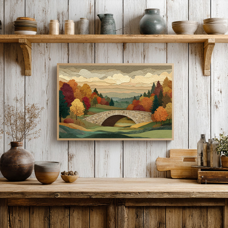 Thankful Fairway autumn golf collage canvas wall art featuring golf ball on tee and maple leaves, cozy dorm room accent