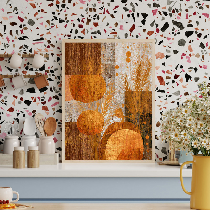 Abstract Thanksgiving Harvest – For Dorm Room Canvas Wall Art