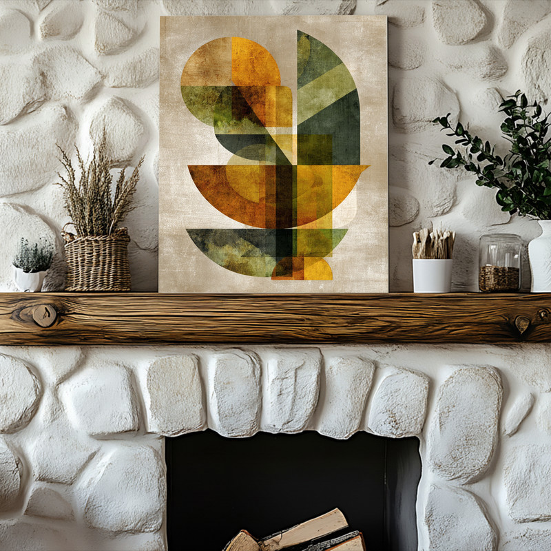 Abstract Thanksgiving cornucopia canvas wall art, watercolor wash with pumpkins and maple leaves, landscape for dorm room