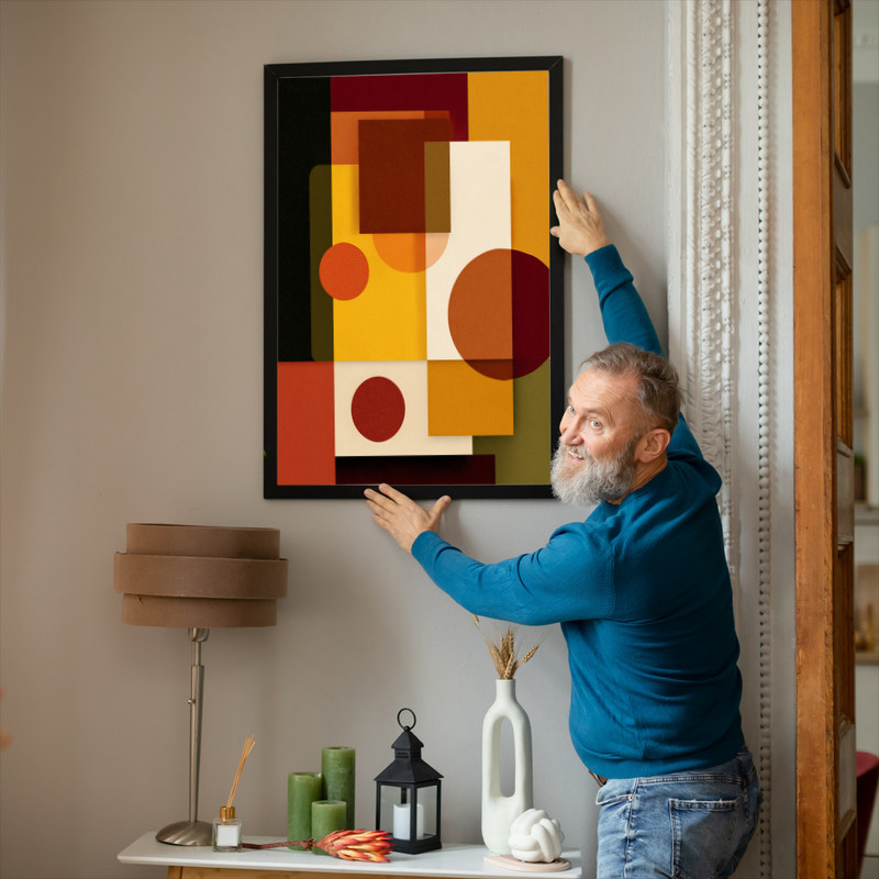 Thanksgiving canvas wall art in a minimalist abstract style, gallery wrapped for dorm walls, gradients and negative space