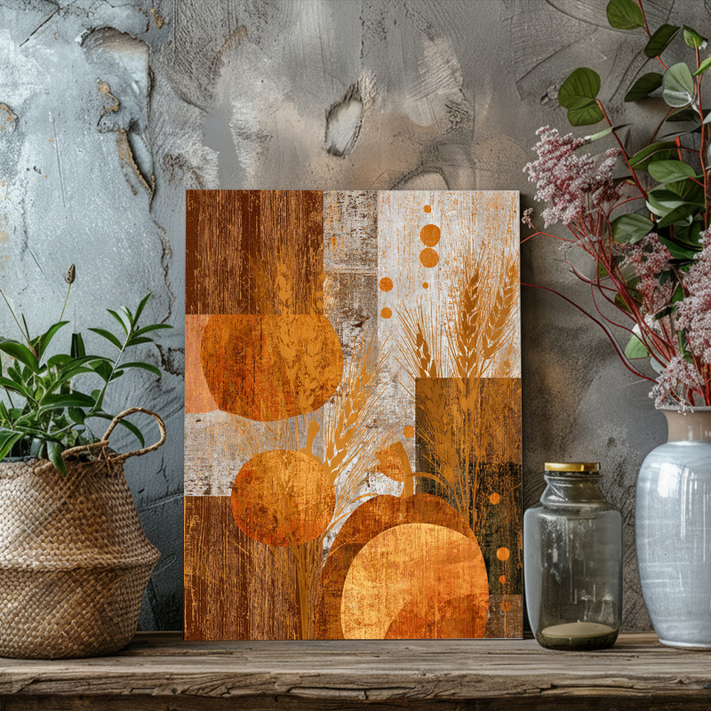Abstract Thanksgiving Harvest – For Dorm Room Canvas Wall Art
