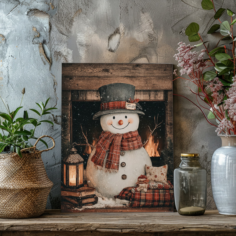 Snowman meme Christmas canvas wall art, minimalist black-and-white design with 'Too Lit' snowman, fun roommate gift for dorm