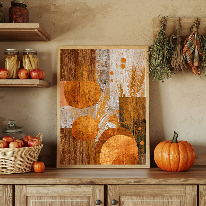 Abstract Thanksgiving Harvest – For Dorm Room Canvas Wall Art