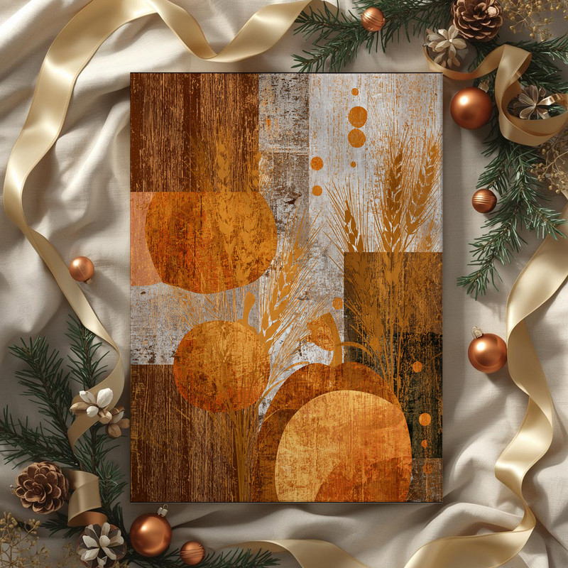 Abstract Thanksgiving Harvest – For Dorm Room Canvas Wall Art