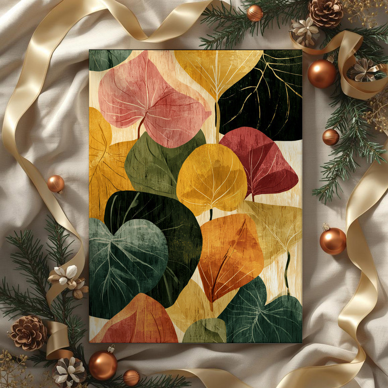Autumn Bloom canvas wall art with rich burgundy petals and sage accents, portrait orientation for narrow dorm room spaces