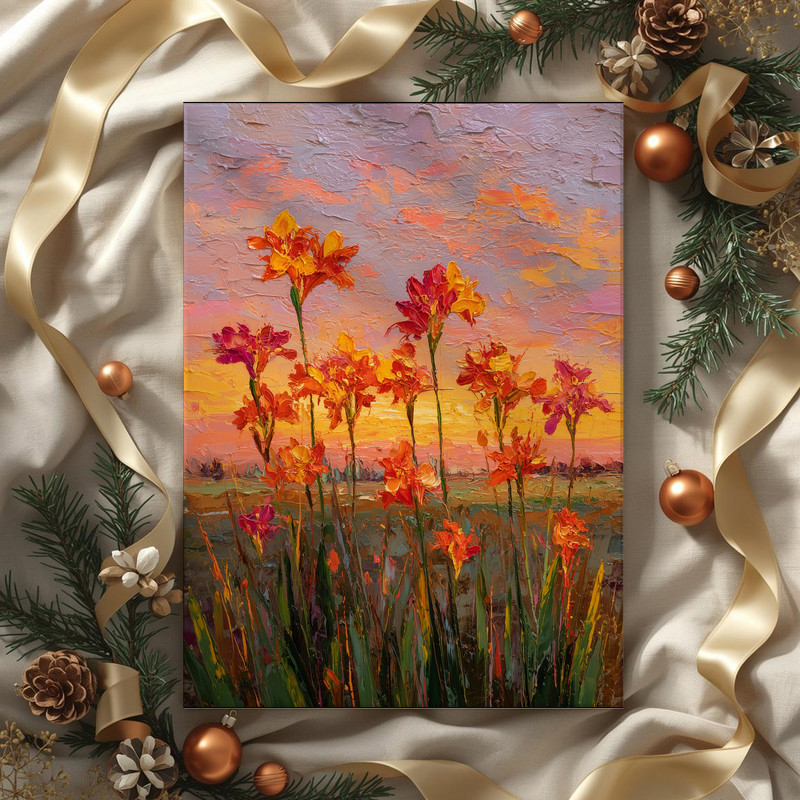 Sunset glow amaryllis watercolor canvas wall art, light neutral background and peach petals, elegant living room focal piece Sunset glow amaryllis watercolor canvas wall art, light neutral background and peach petals, elegant living room focal piece