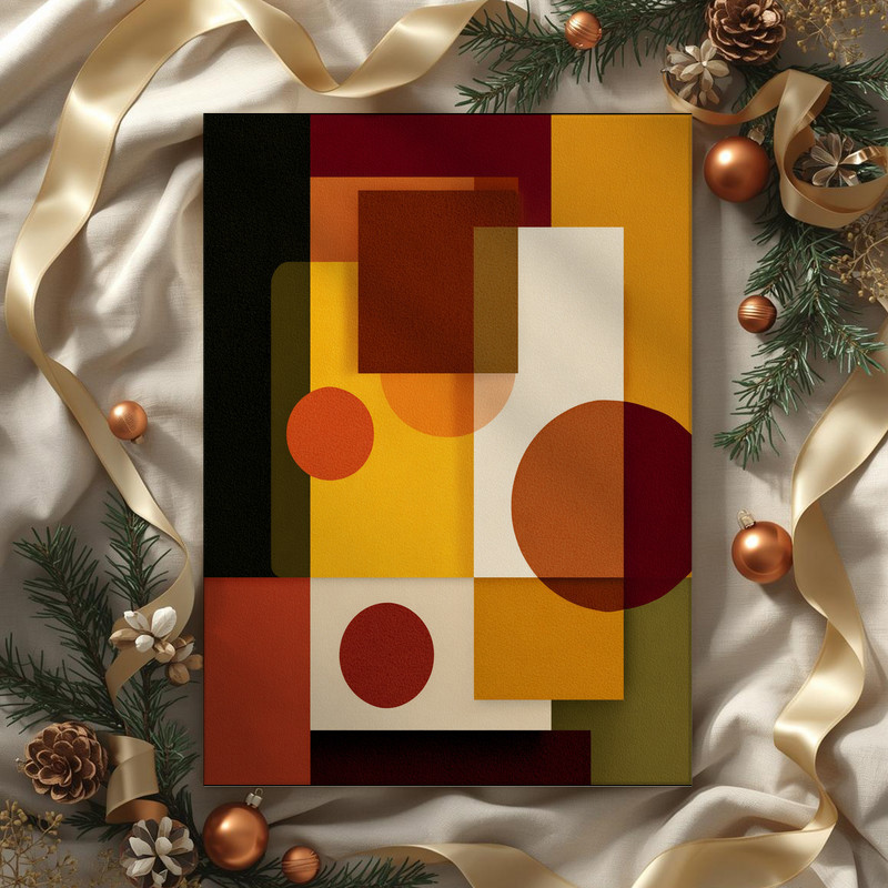 Thanksgiving canvas wall art, abstract minimalist for dorm room in pastel peach and sand, curved shapes in portrait format